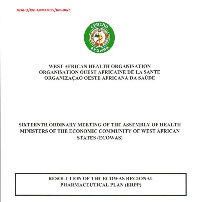 Resolution ECOWAS Regional Pharmaceutical Plan